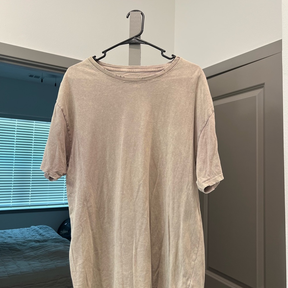 BDG Tan Distressed Short Sleeve Tee